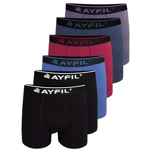 AYFİL ERKEK 6 LI KUTULU KLASİK BOXER - SİYAH - 2XL